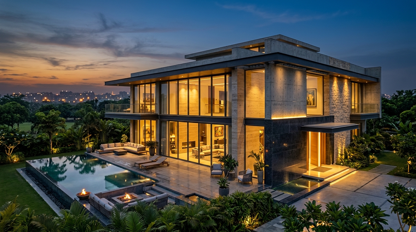 Luxury custom modern house in Delhi NCR